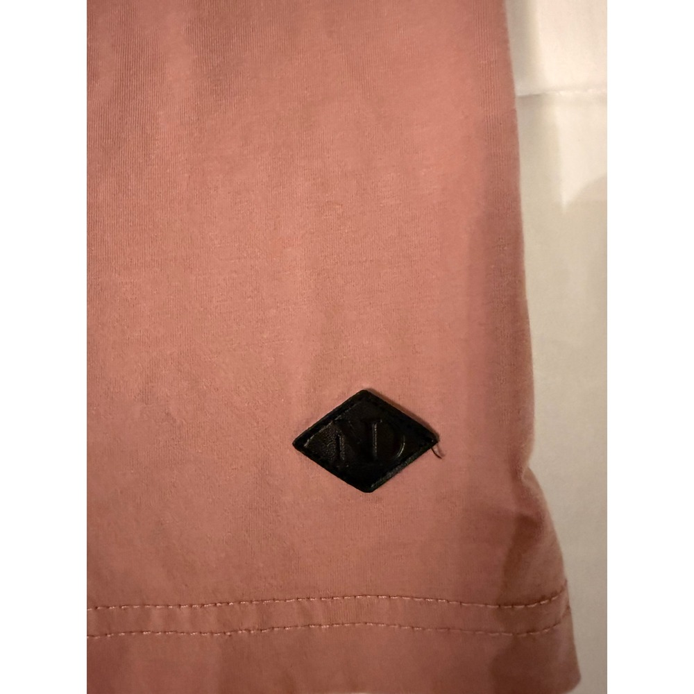 Nick Danger Mens XL Pink Short Sleeve Henley Shirt Striped Trim Cotton Blend - Picture 3 of 9
